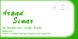 arpad simar business card